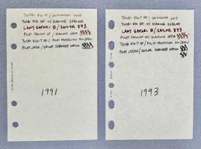 1991 1993 filofax paper fountain pen test