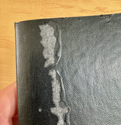 detail of twsbi notebook cover falling apart