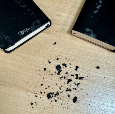 notebook cover deteriorating