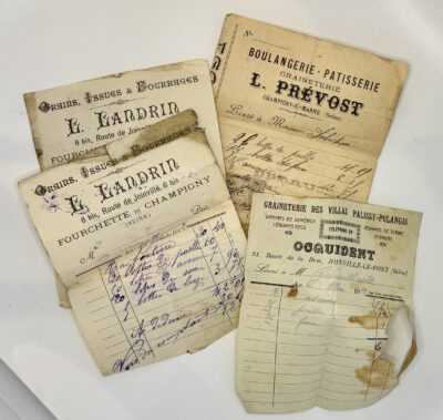 french grocery receipts 1912