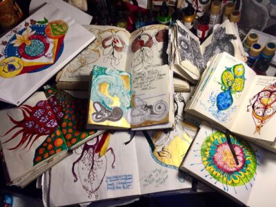 colorful sketchbooks